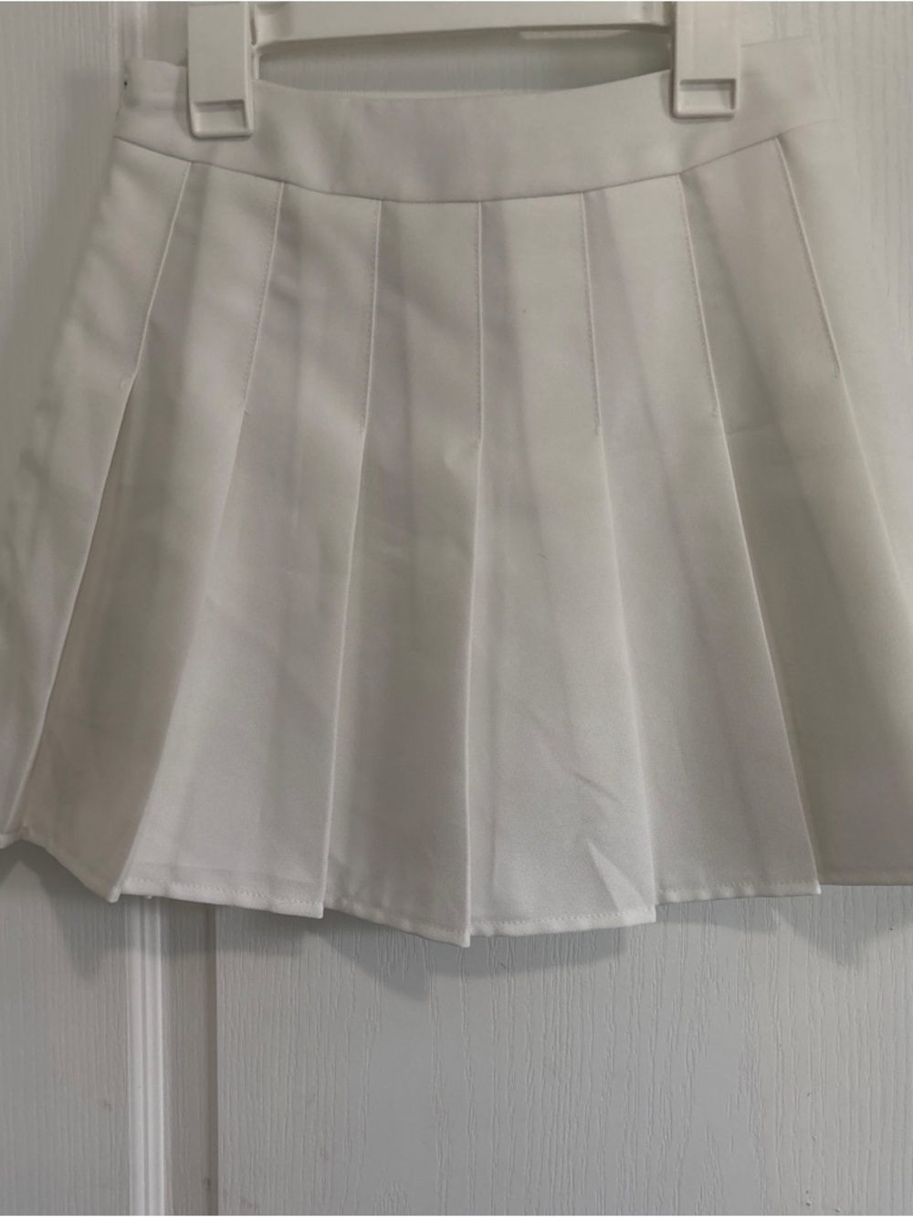 White Pleated Mini Skirt